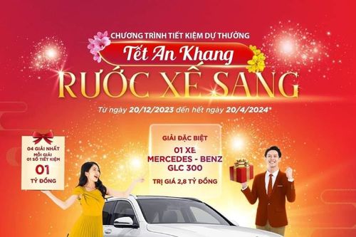 Chương trình tiết kiệm dự thưởng 'Tết an khang - rước xế sang'