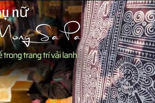 Phụ nữ Mông Sa Pa tinh tế trong trang trí vải lanh