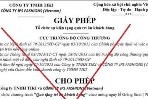 Cảnh báo giả mạo giấy phép tổ chức tặng quà tri ân khách hàng