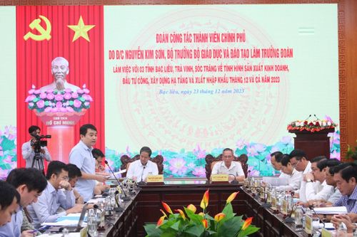 Bộ trưởng Nguyễn Kim Sơn làm việc với tỉnh Bạc Liêu, Sóc Trăng, Trà Vinh