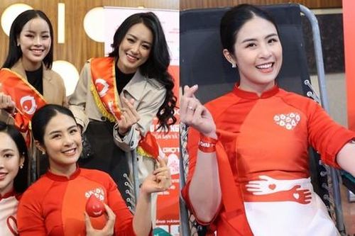Hoa hậu Ngọc Hân thiết kế áo dài riêng cho Chủ Nhật Đỏ, tham gia hiến máu lần thứ 10