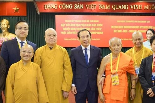 Lãnh đạo TPHCM tiếp đoàn đại biểu Phật giáo 3 nước Việt Nam, Lào, Campuchia