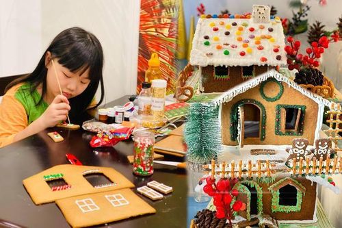 Lễ Giáng sinh năm nào mẹ 8x cũng rủ con làm Nhà bánh gừng, thành quả khiến các bé mê mẩn