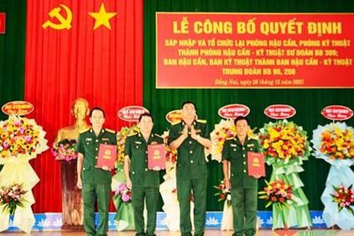 Sư đoàn 309 (Quân đoàn 4) sáp nhập và tổ chức lại cơ quan Hậu cần-Kỹ thuật