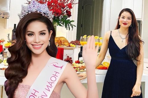 Phạm Hương 'khoe' dáng bà nội trợ đảm đang ở Mỹ