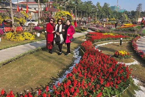 Điểm check-in hút khách dịp Tết Dương lịch tại làng hoa Xuân Quan