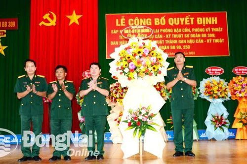 Thượng tá Nguyễn Trường Chuyên giữ chức Chủ nhiệm Hậu cần – Kỹ thuật Sư đoàn 309