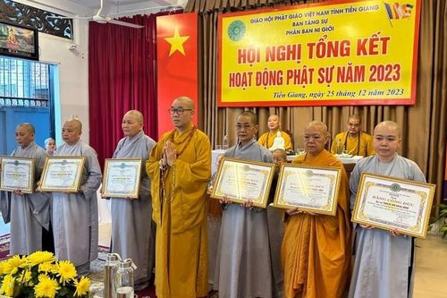 Tiền Giang: Phân ban Ni giới tỉnh tổ chức hội nghị tổng kết Phật sự năm 2023