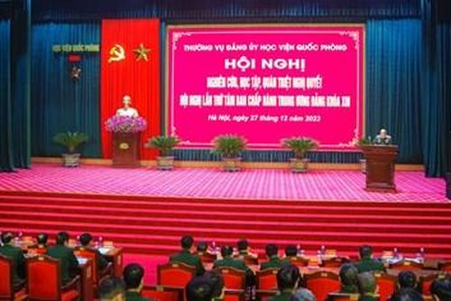 Đảng ủy Học viện Quốc phòng quán triệt, học tập nghị quyết Hội nghị Trung ương 8 khóa XIII