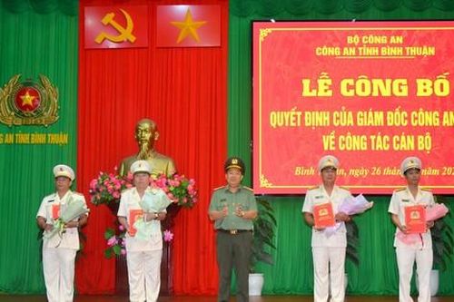 Công an Bình Thuận điều động, bổ nhiệm nhiều vị trí chủ chốt