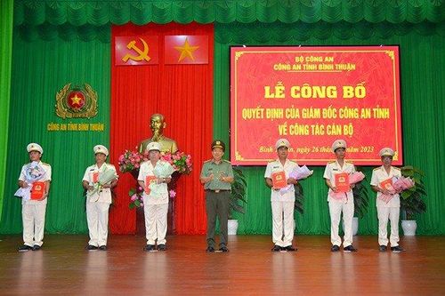 Công an tỉnh Bình Thuận điều động, bổ nhiệm cán bộ đơn vị, địa phương