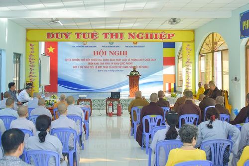 Ban Trị sự GHPGVN Q.7 phổ biến kiến thức phòng cháy chữa cháy, tổng kết Phật sự năm 2023