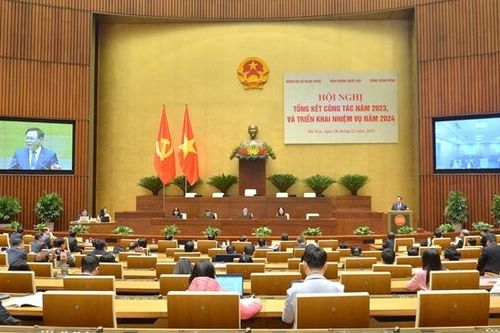 Một số hình ảnh Chủ tịch Quốc hội Vương Đình Huệ dự Hội nghị tổng kết công tác năm 2023 và triển khai nhiệm vụ năm 2024 của Văn phòng Quốc hội