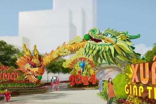 Lộ diện hình ảnh đường hoa phố đi bộ Nguyễn Huệ Tết Giáp Thìn 2024