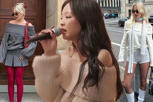 Mùa này phải mua áo len trễ vai giống Jennie: Vừa xinh xỉu, vừa phối được vô vàn outfit
