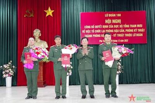 Lữ đoàn pháo binh 168, Quân khu 2 công bố quyết định sáp nhập cơ quan hậu cần, kỹ thuật