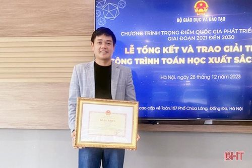 Tiến sĩ Trường Đại học Hà Tĩnh đạt giải nhì 'Công trình Toán học xuất sắc'