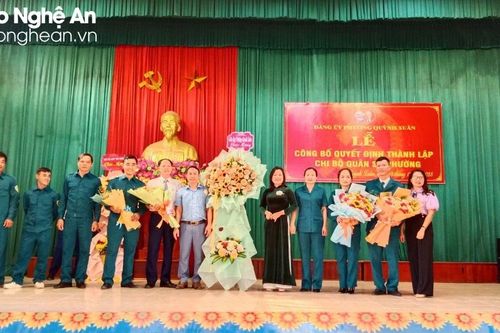 Nghệ An hoàn thành việc thành lập chi bộ quân sự cấp xã