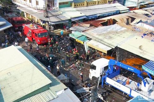 An Giang: Cháy chợ Châu Long gây thiệt hại hơn 5 tỷ đồng