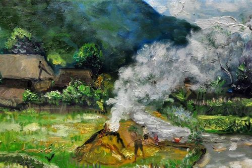 Hai thế hệ trong gia đình hội họa cùng trưng bày tác phẩm trong 'Sắc màu'