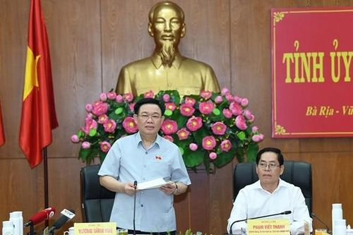 Chủ tịch Quốc hội Vương Đình Huệ làm việc với Ban Thường vụ và lãnh đạo chủ chốt tỉnh Bà Rịa - Vũng Tàu