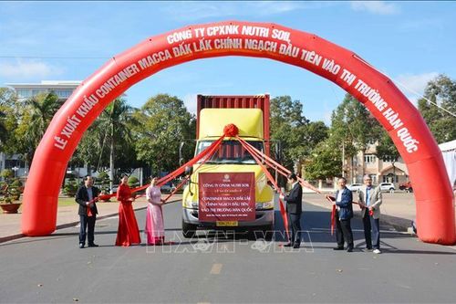 Xuất khẩu container mắc ca Đắk Lắk đầu tiên vào thị trường Hàn Quốc