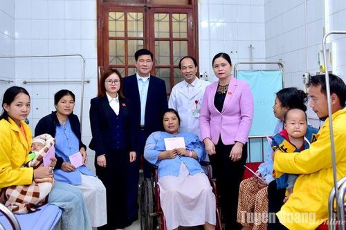 Đoàn đại biểu Quốc hội tỉnh Tuyên Quang tặng quà tại huyện Hàm Yên