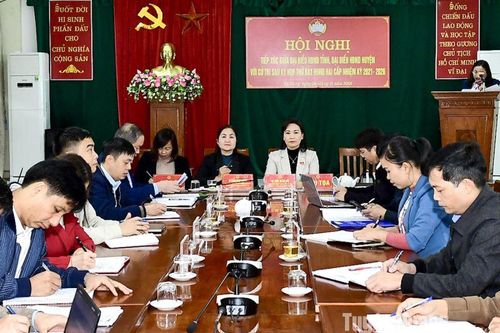 Trưởng Ban Tuyên giáo Tỉnh ủy Nông Thị Bích Huệ tiếp xúc cử tri huyện Na Hang