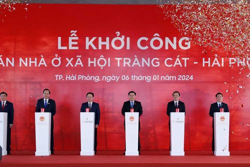 Chủ tịch Quốc hội dự Lễ khởi công Dự án Nhà ở xã hội Tràng Cát-Hải Phòng