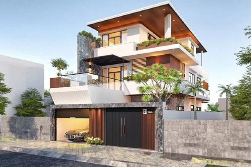 Mẫu nhà vuông 3 tầng gây ấn tượng
