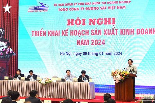Thủ tướng Phạm Minh Chính dự Hội nghị triển khai nhiệm vụ năm 2024 của Tổng Công ty Đường sắt Việt Nam