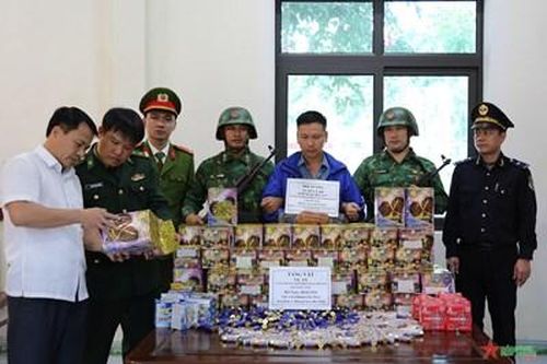 Bộ đội Biên phòng tỉnh Hà Tĩnh bắt vụ vận chuyển số lượng lớn đạn và pháo qua biên giới