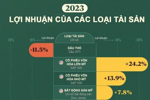 Loại tài sản nào mang lại lợi nhuận lớn nhất trong năm 2023?