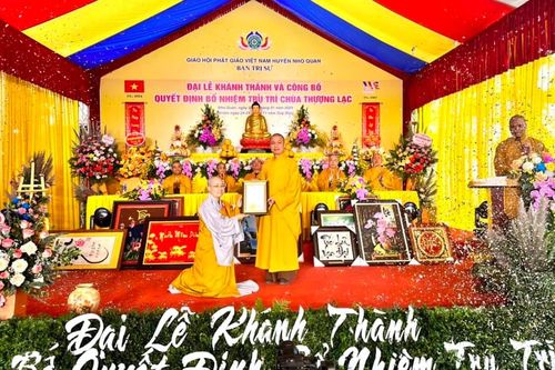 Ninh Bình: Lễ khánh thành và trao quyết định bổ nhiệm trụ trì chùa Thượng Lạc