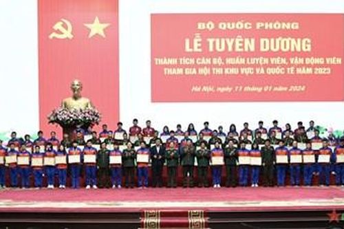 Bộ Quốc phòng tuyên dương thành tích cán bộ, huấn luyện viên, vận động viên tham gia hội thi khu vực và quốc tế năm 2023