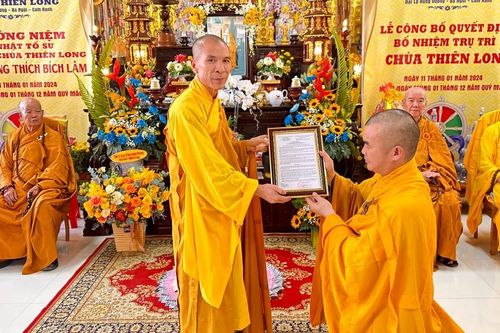 Khánh Hòa: Công bố quyết định bổ nhiệm trụ trì chùa Thiên Long (TP.Cam Ranh)