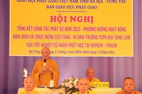 BR-VT: Ban Giáo dục Phật giáo tỉnh tổng kết hoạt động Phật sự và đào tạo Tăng Ni năm 2023