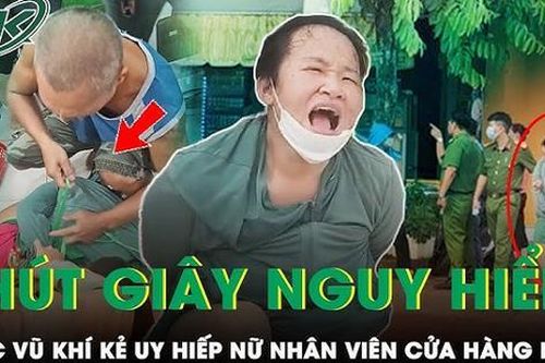 Cận cảnh tước vũ khí của người phụ nữ uy hiếp nhân viên cửa hàng F88