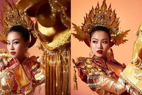 Đoàn Thu Thủy trình diễn trang phục dân tộc 'Lưỡng Nghê Chầu' tại Miss Global 2023