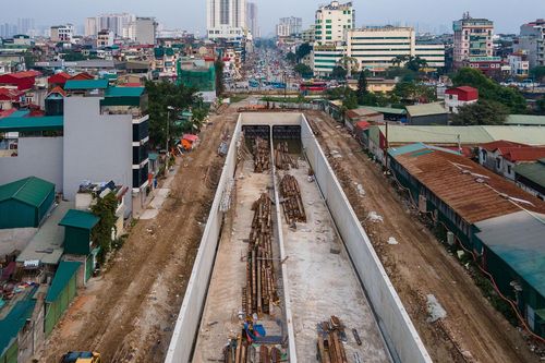 Hiện trạng hầm chui Kim Đồng sau một năm thi công