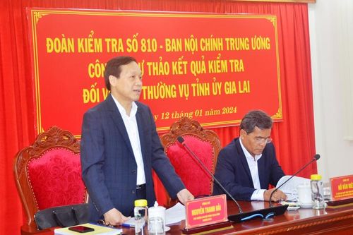 Đoàn Kiểm tra 810 làm việc với Ban Thường vụ Tỉnh ủy