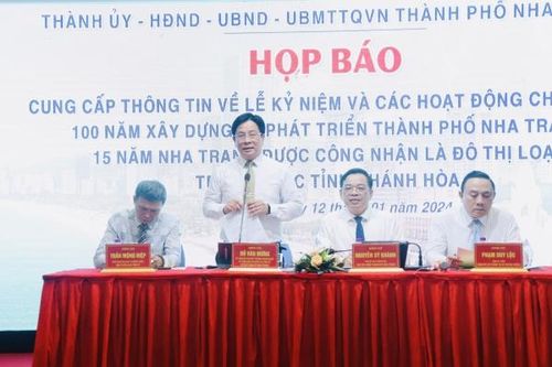 Họp báo về lễ kỷ niệm, các hoạt động chào mừng 100 năm xây dựng và phát triển TP. Nha Trang