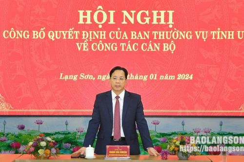 Công bố các quyết định của Ban Thường vụ Tỉnh ủy về công tác cán bộ