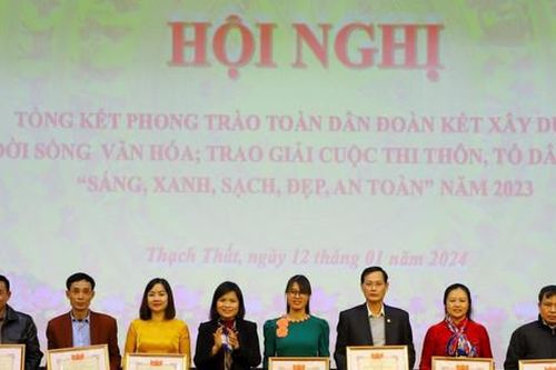 Thạch Thất: Xã hội hóa được 5,3 tỷ đồng cho Cuộc thi giữ gìn thôn, tổ dân phố sáng, xanh, sạch, đẹp, an toàn