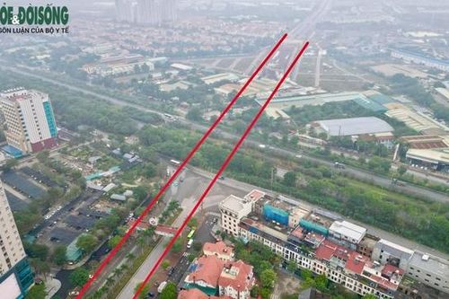 Toàn cảnh khu vực làm hầm chui nút giao Vành đai 3.5 với Đại lộ Thăng Long