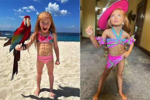 Cô bé 7 tuổi gây kinh ngạc bởi cơ bụng 6 múi cuồn cuộn