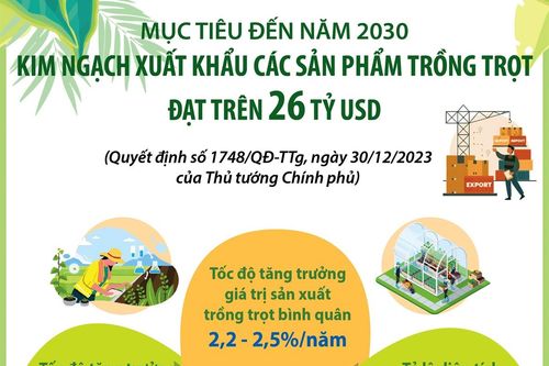 Mục tiêu đến năm 2030, kim ngạch xuất khẩu các sản phẩm trồng trọt đạt trên 26 tỷ USD