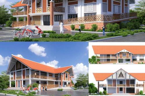 Thiết kế điển hình nhà văn hóa thôn kết hợp điểm tránh trú bão lụt
