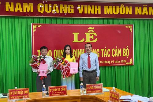 Ban Thường vụ Thị ủy Tịnh Biên trao quyết định công tác cán bộ