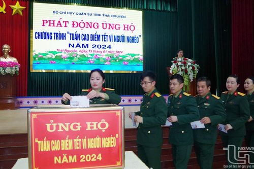 Bộ CHQS tỉnh: Phát động ủng hộ Tuần cao điểm Tết vì người nghèo